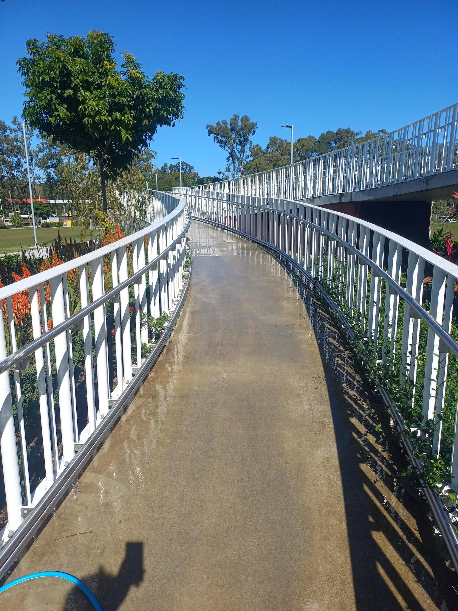 Walkway pressure wash after